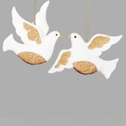 Ornament-Two White Doves W/...