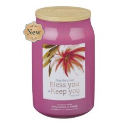 Glass Candle w/Bamboo Lid...